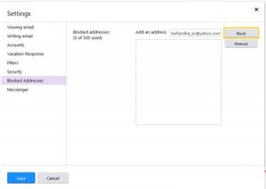 نحوه ی مسدود کردن یک ایمیل مزاحم در یاهو