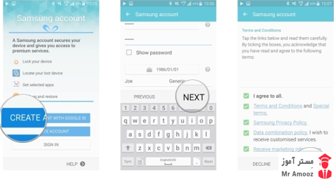 ساخت اکانت سامسونگ3
